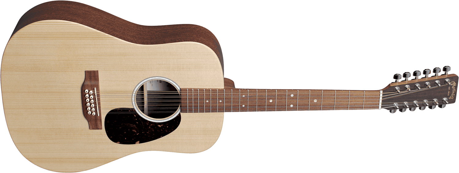 Martin D-x2e 12-string Dreadnought 12c Epicea Acajou Hpl - Natural Satin - Elektroakustische Gitarre - Main picture
