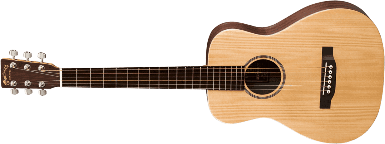 Martin Lx1e Lh Little Martin Gaucher Epicea Hpl Acajou Ric +housse - Natural Satin - Western-Reisegitarre - Main picture