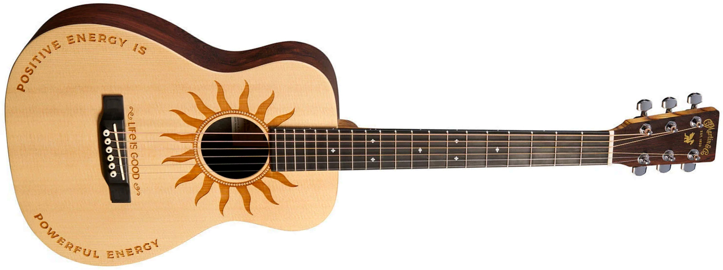 Martin Lx2 Life Is Good Little Martin Dreadnought Mini Shsc Epicea Palissandre Hpl Ric - Natural Satin - Folk-Gitarre - Main picture