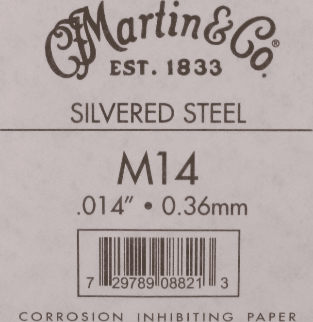 Martin Corde Au DÉtail M14 Plain Steel Single String 014 - Westerngitarre Saiten - Main picture