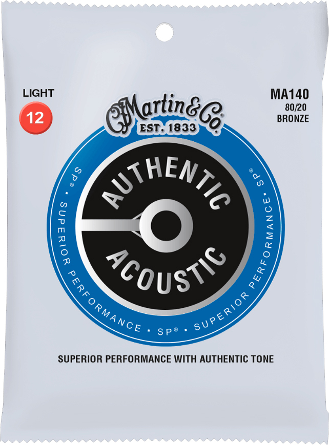 Martin Ma140 Authentic Sp 80/20 Bronze Acoustic Guitar 6c 12-54 - Westerngitarre Saiten - Main picture