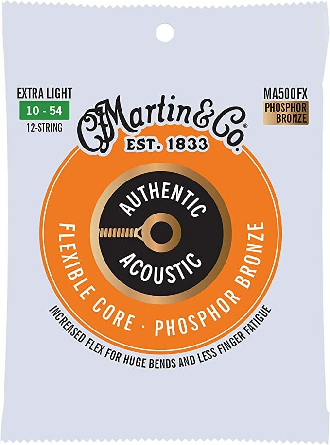 Martin Ma500fx Authentic Flexible Core Phosphor Bronze Acoustic Guitar 12c 10-54 - Westerngitarre Saiten - Main picture