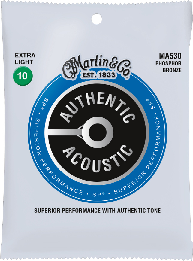 Martin Ma530 Authentic Sp 92/8 Phosphor Bronze Acoustic Guitar 6c 10-47 - Westerngitarre Saiten - Main picture