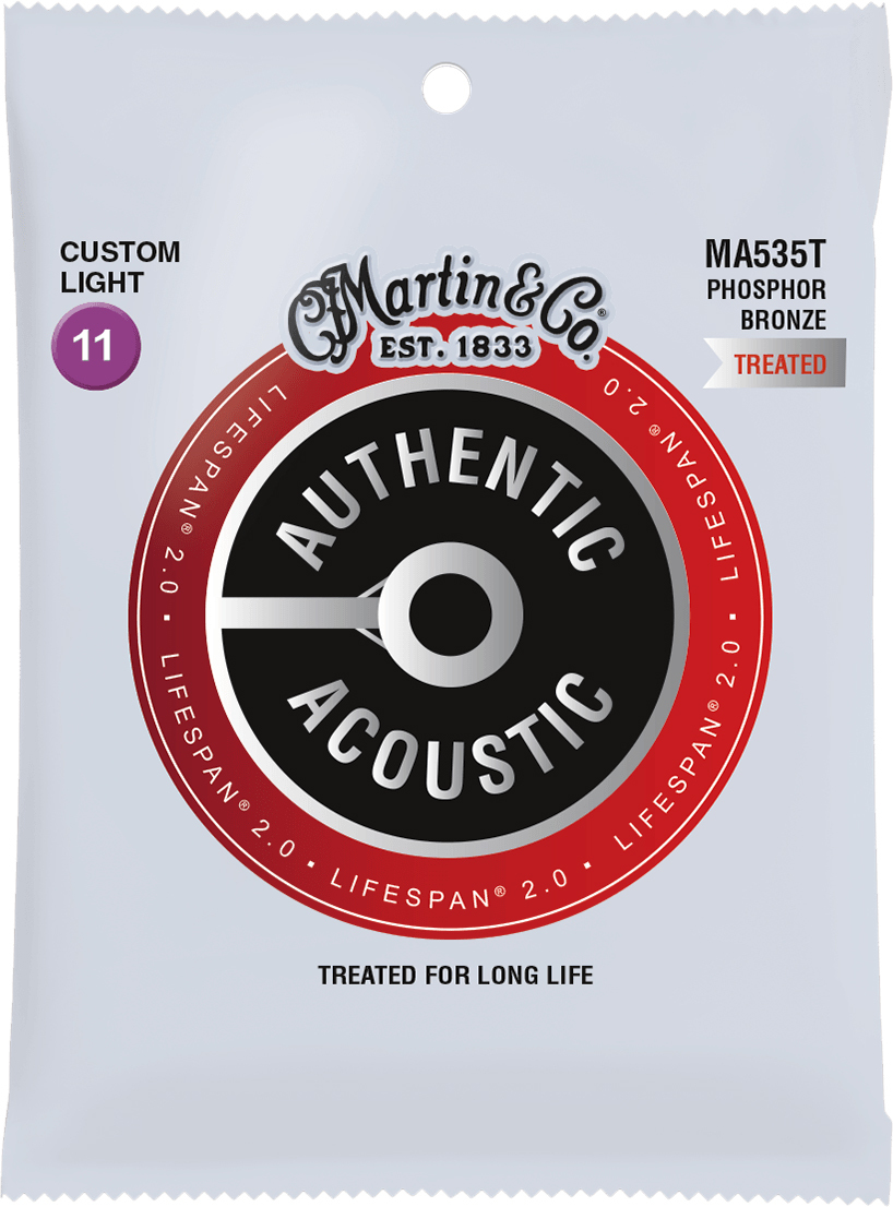 Martin Ma535t Authentic Lifespan 2.0 Phosphor Bronze Acoustic Guitar 6c 11-52 - Westerngitarre Saiten - Main picture