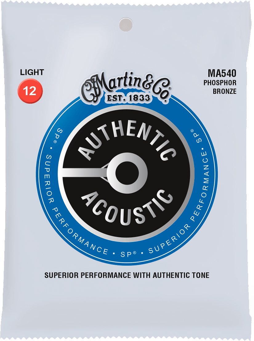 Martin Ma540 Authentic Sp 92/8 Phosphor Bronze Acoustic Guitar 6c 12-54 - Westerngitarre Saiten - Main picture
