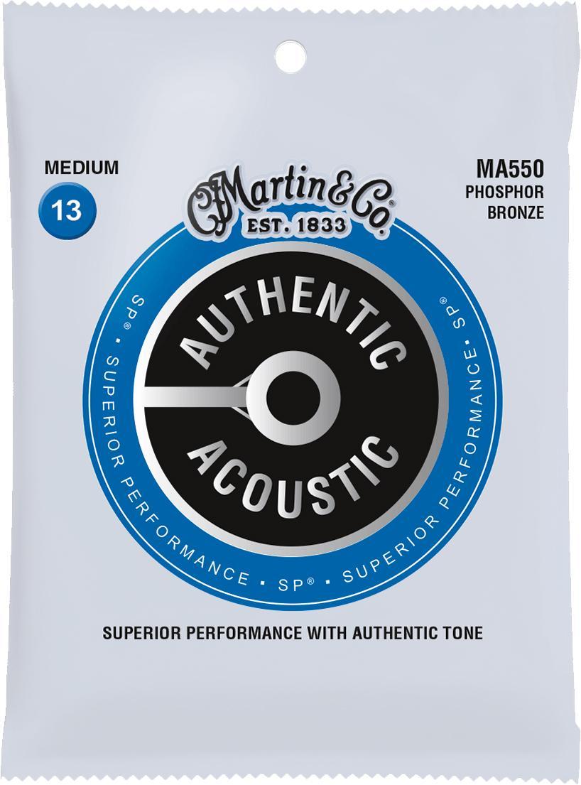 Westerngitarre saiten Martin MA550 Acoustic Guitar 6-String Set Authentic SP 92/8 Phosphor Bronze 13-56 - Saitensätze 