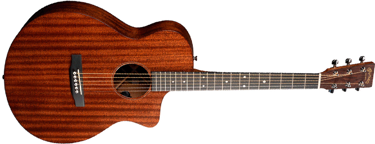 Martin Sc-10e Sapele Road S Om Cw Tout Sapele Ric - Natural Satin - Elektroakustische Gitarre - Main picture