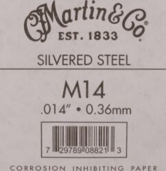 Westerngitarre saiten Martin M14 Plain Steel String 014 - Saite je stück