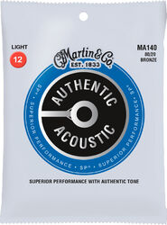 Westerngitarre saiten Martin MA140 Acoustic Guitar 6-String Set Authentic SP 80/20 Bronze 12-54 - Saitensätze 