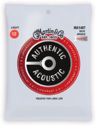 Westerngitarre saiten Martin MA140T 6-String Acoustic Guitar Authentic Lifespan 2.0 80/20 Bronze 12-54 - Saitensätze 