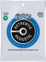 Westerngitarre saiten Martin MA530 Acoustic Guitar 6-String Set Authentic SP 92/8 Phosphor Bronze 10-47 - Saitensätze 