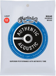Westerngitarre saiten Martin MA540 Acoustic Guitar 6-String Set Authentic SP 92/8 Phosphor Bronze 12-54 - Saitensätze 
