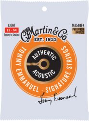 Westerngitarre saiten Martin MA540FX Acoustic Guitar 6-String Set Authentic Flexible Core Phosphor Bronze 12-54 - Saitensätze 