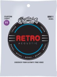 Westerngitarre saiten Martin MM11 Acoustic Guitar 6-String Set Retro Monel 11-52 - Saitensätze 