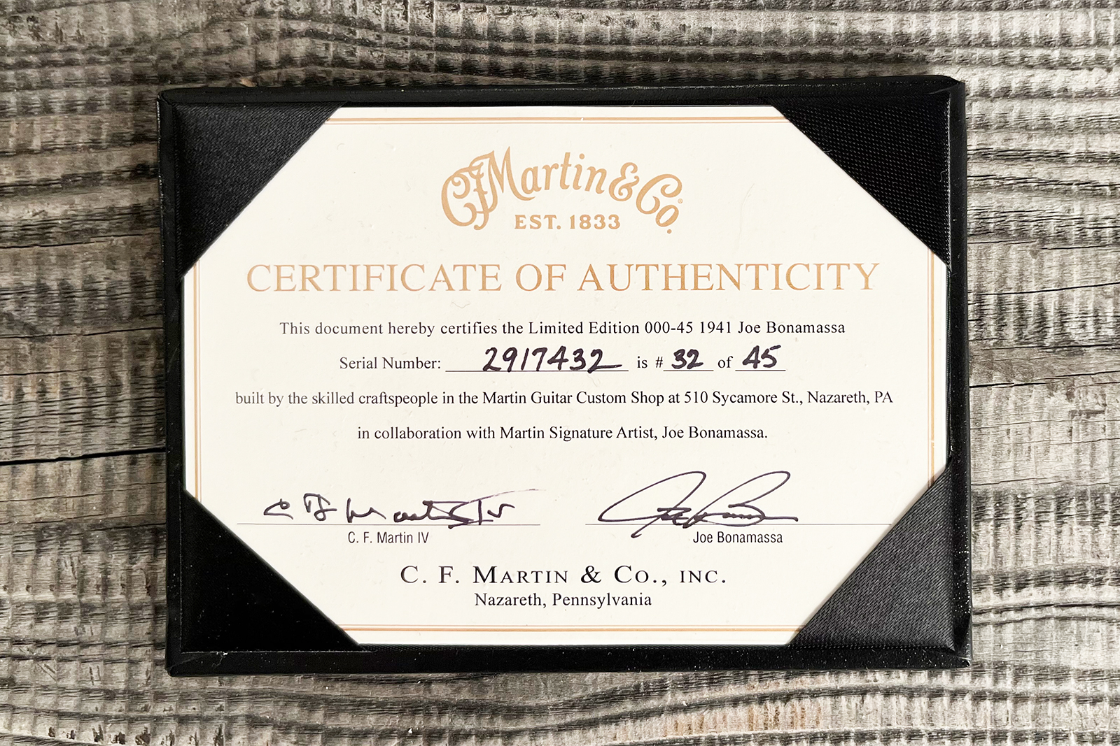 Martin Custom Shop Joe Bonamassa 00045 Ltd Signature 000 Shsc Epicea Palissandre Eb #2917432 - Natural Vintage - Folk-Gitarre - Variation 14