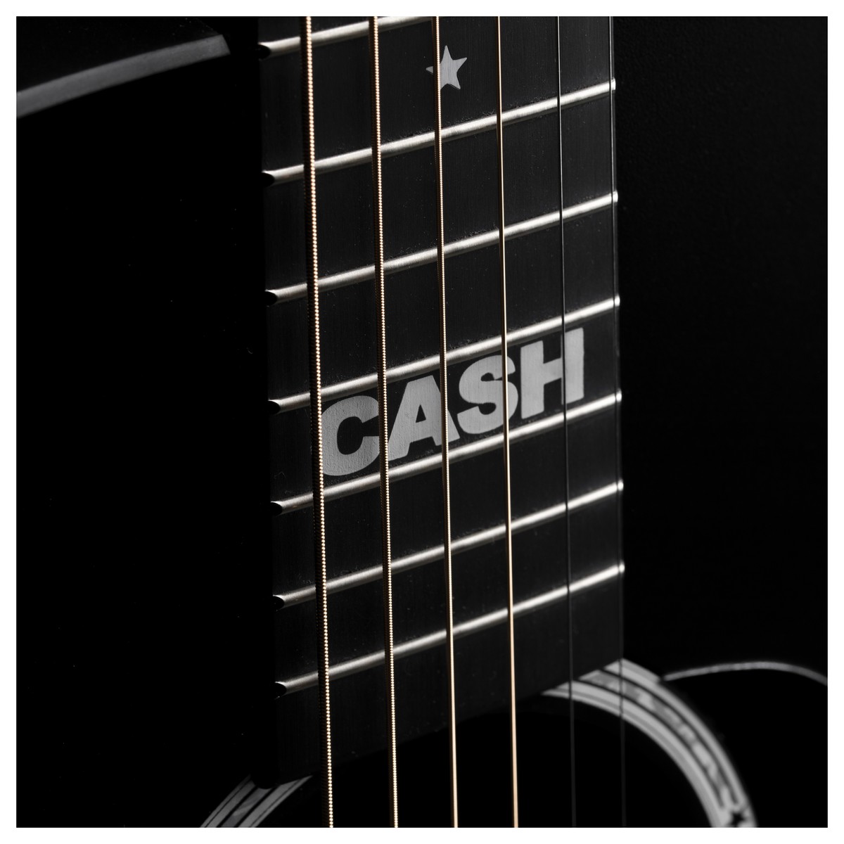 Martin Johnny Cash Dx Signature Dreadnought Hpl Ric - Black - Elektroakustische Gitarre - Variation 4