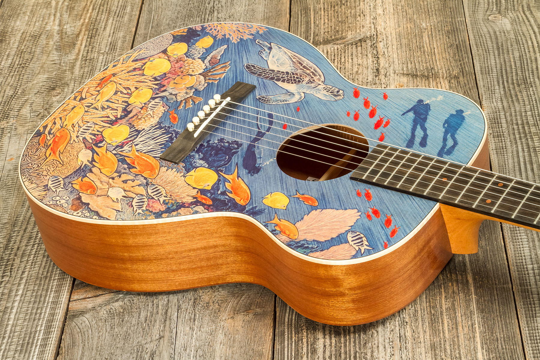 Martin Om Biosphere Orchestra Epicea Sapele Eb #2860969 - Robert Goetzl Ocean Artwork Satin - Folk-Gitarre - Variation 4