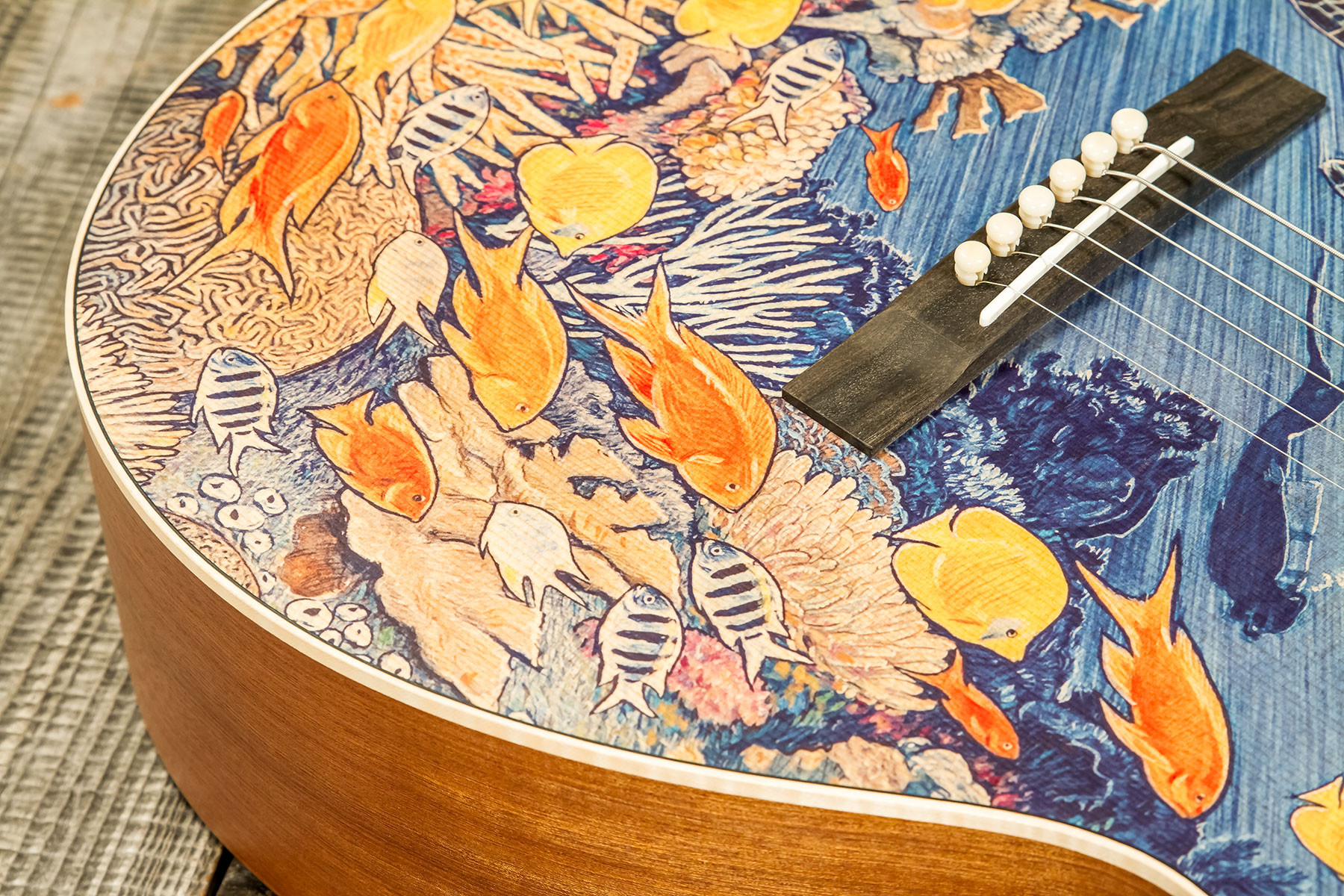 Martin Om Biosphere Orchestra Epicea Sapele Eb #2860969 - Robert Goetzl Ocean Artwork Satin - Folk-Gitarre - Variation 5