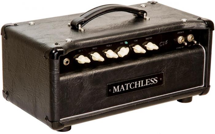 E-gitarre topteil Matchless C-15 Head - Black/Silver