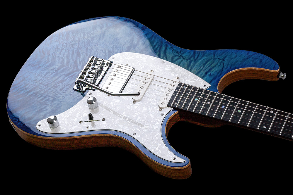 Mayones Guitars Aquila Qm 6 Hss Trem Eb - Lagoon Burst - E-Gitarre in Str-Form - Variation 2