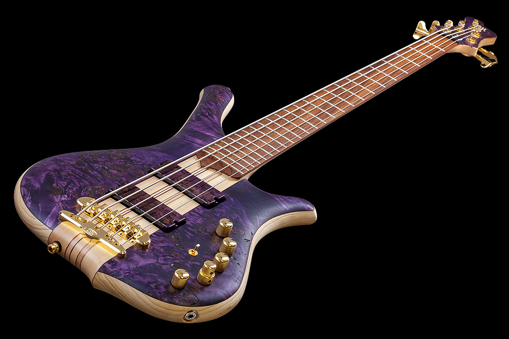Mayones Guitars Comodous Inspiration Mohini Dey 5c Active Pf - Dirty Purple Raw - Solidbody E-bass - Variation 2