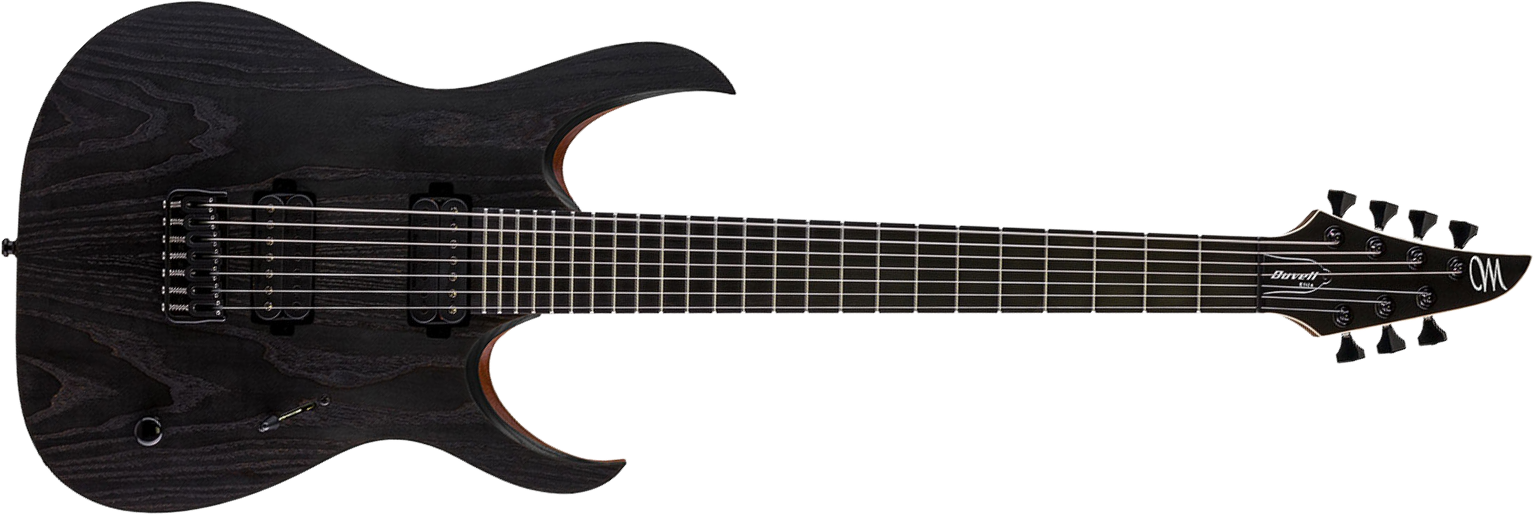 Mayones Guitars Duvell Elite Gothic 7 2h Seymour Duncan Ht Eb - Monolith Black Matt - 7-saitige E-Gitarre - Main picture