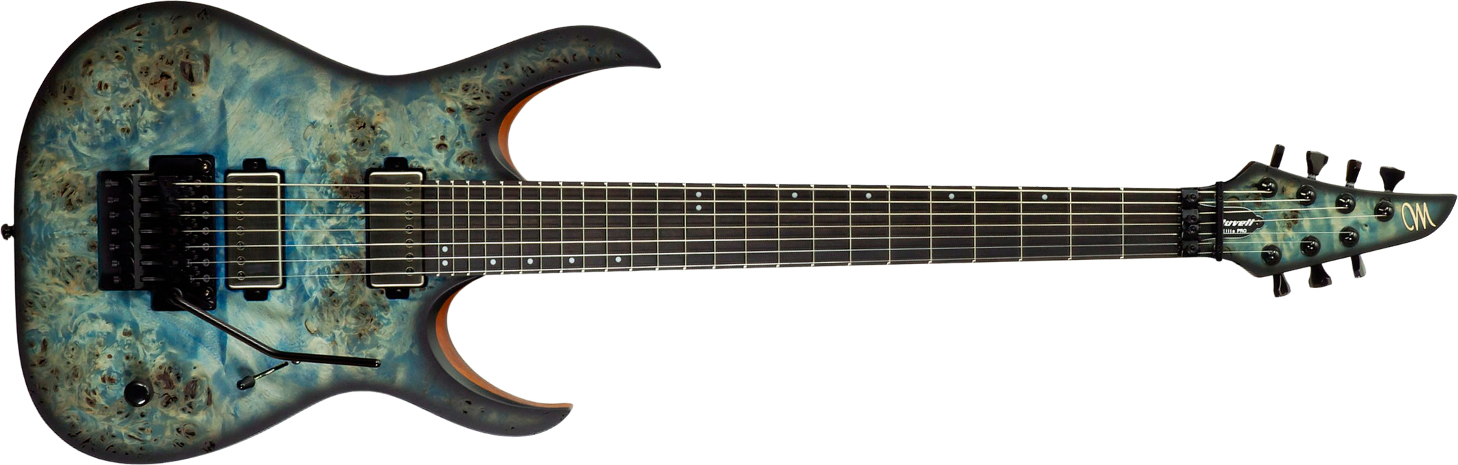 Mayones Guitars Duvell Elite Pro 7c Baryton 2h Velvetrone Fr Eb #df2511178 - Matt Ice Dragon - Bariton E-Gitarre - Main picture
