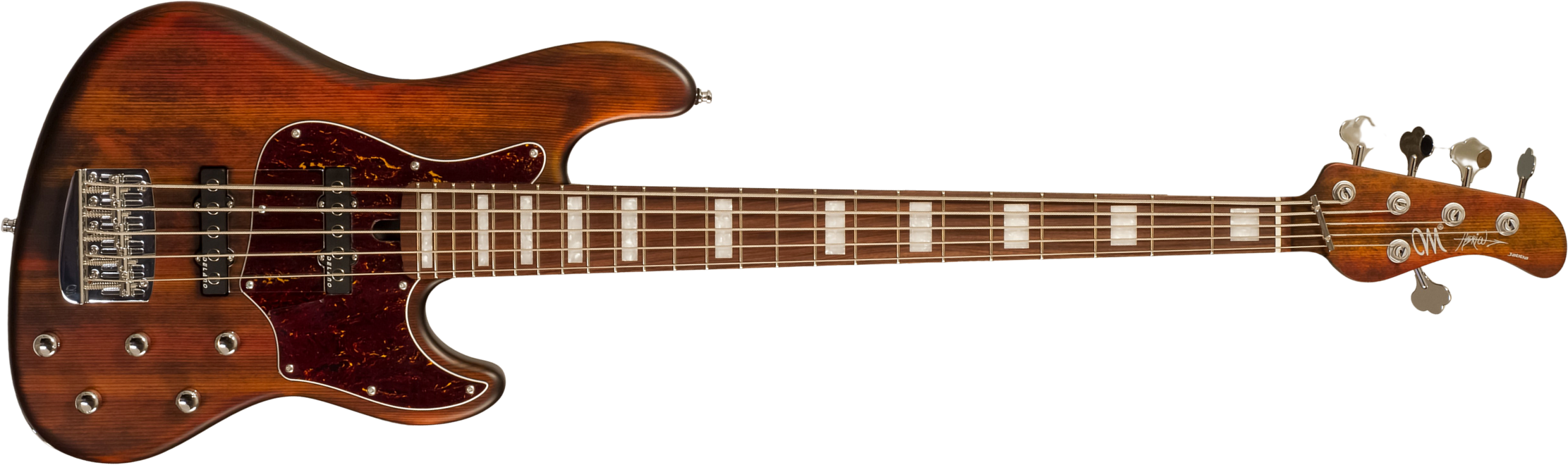 Mayones Guitars Hadrien Feraud Jabba 5c Active Pf - Antique Brown - Solidbody E-bass - Main picture