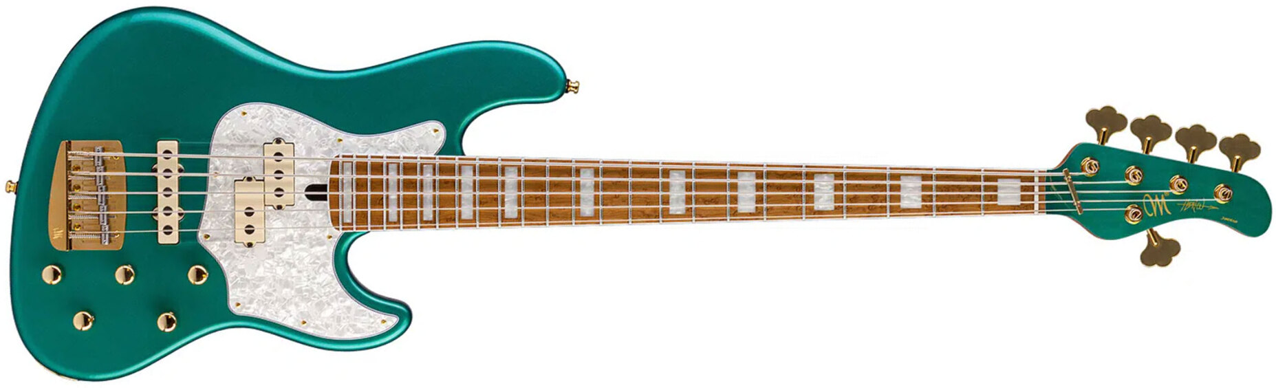 Mayones Guitars Hadrien Feraud Jabba Hf 5c Active Mn - Sherwood Green Metallic - Solidbody E-bass - Main picture