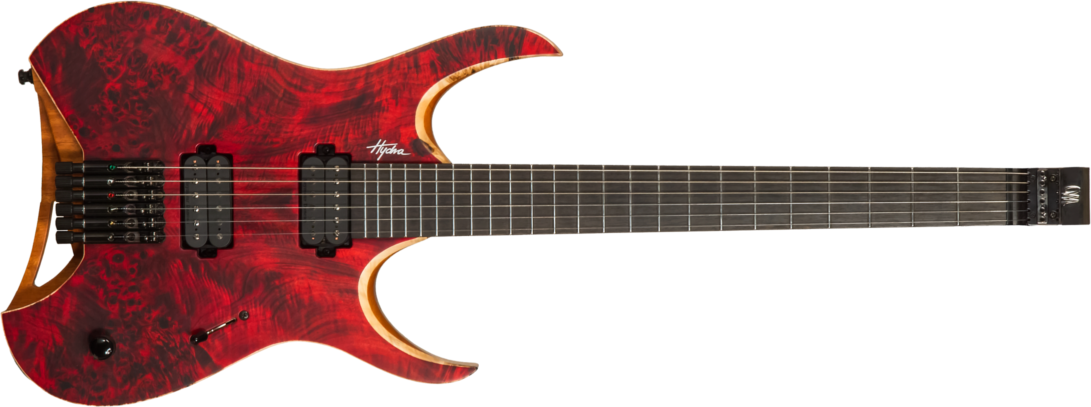 Mayones Guitars Hydra Elite 6 2h Seymour Duncan Ht Eb #hf2008335 - Dirty Red Satin - E-Gitarre aus Metall - Main picture