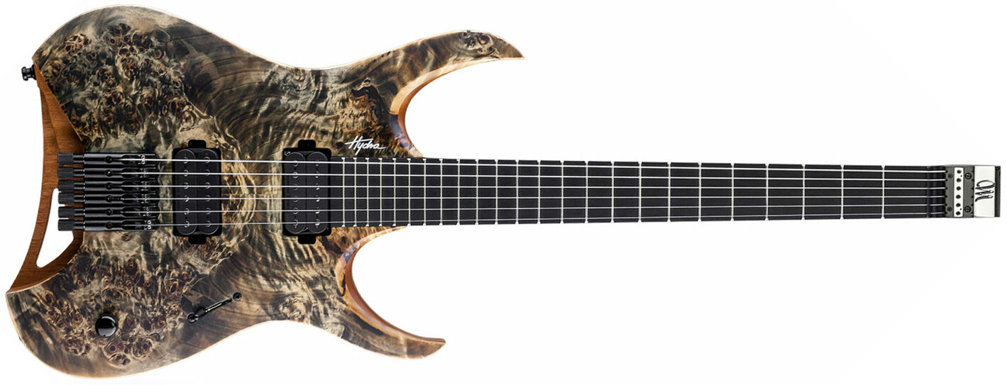 Mayones Guitars Hydra Elite 6 Hh Seymour Duncan Ht Eb - Trans Graphite Satin - E-Gitarre aus Metall - Main picture