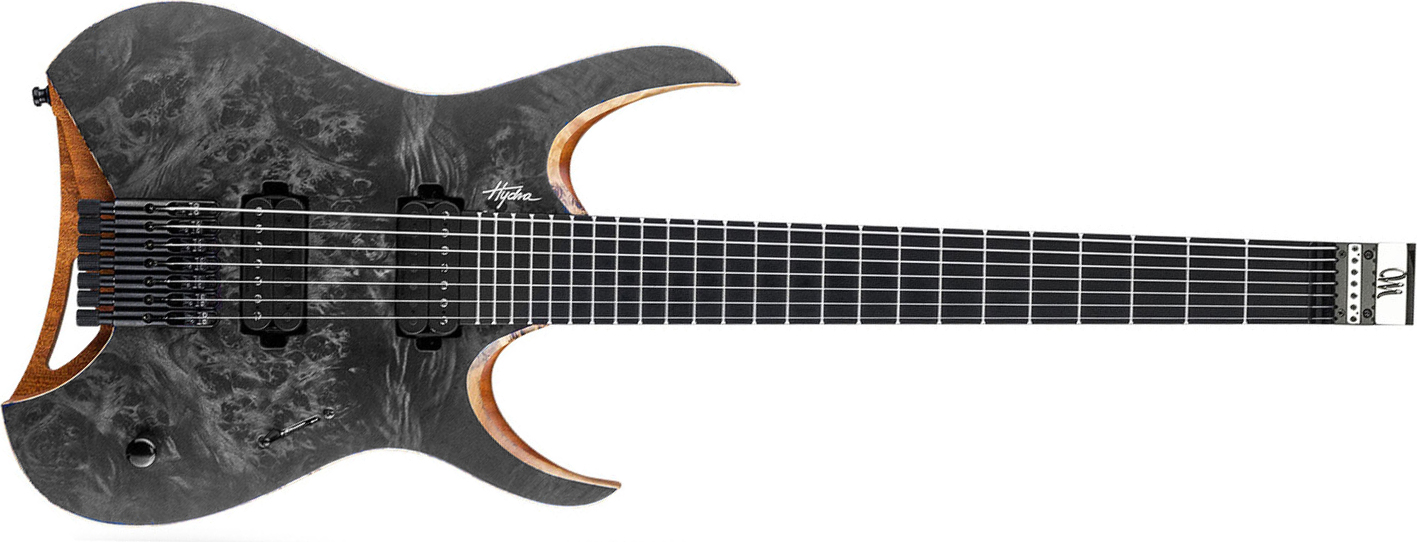 Mayones Guitars Hydra Elite 7 2h Seymour Duncan Ht Eb - Trans Graphite Satin - 7-saitige E-Gitarre - Main picture