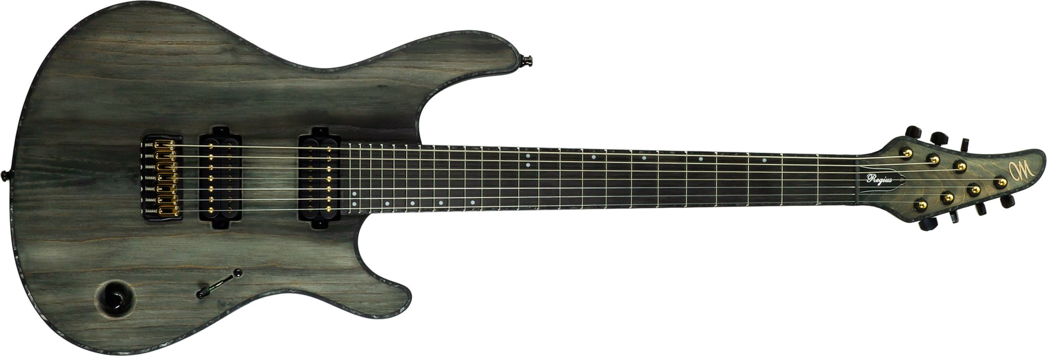 Mayones Guitars Regius Gothic 7c 2h Velvetrone Ht Eb #rf2510207 - Matt Gothic Black - 7-saitige E-Gitarre - Main picture