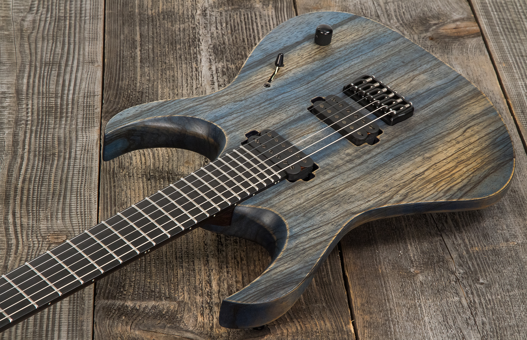 Mayones Guitars Duvell Bl 6 2h Seymour Duncan Ht Eb #2210151 - Antique Blue - E-Gitarre in Str-Form - Variation 2