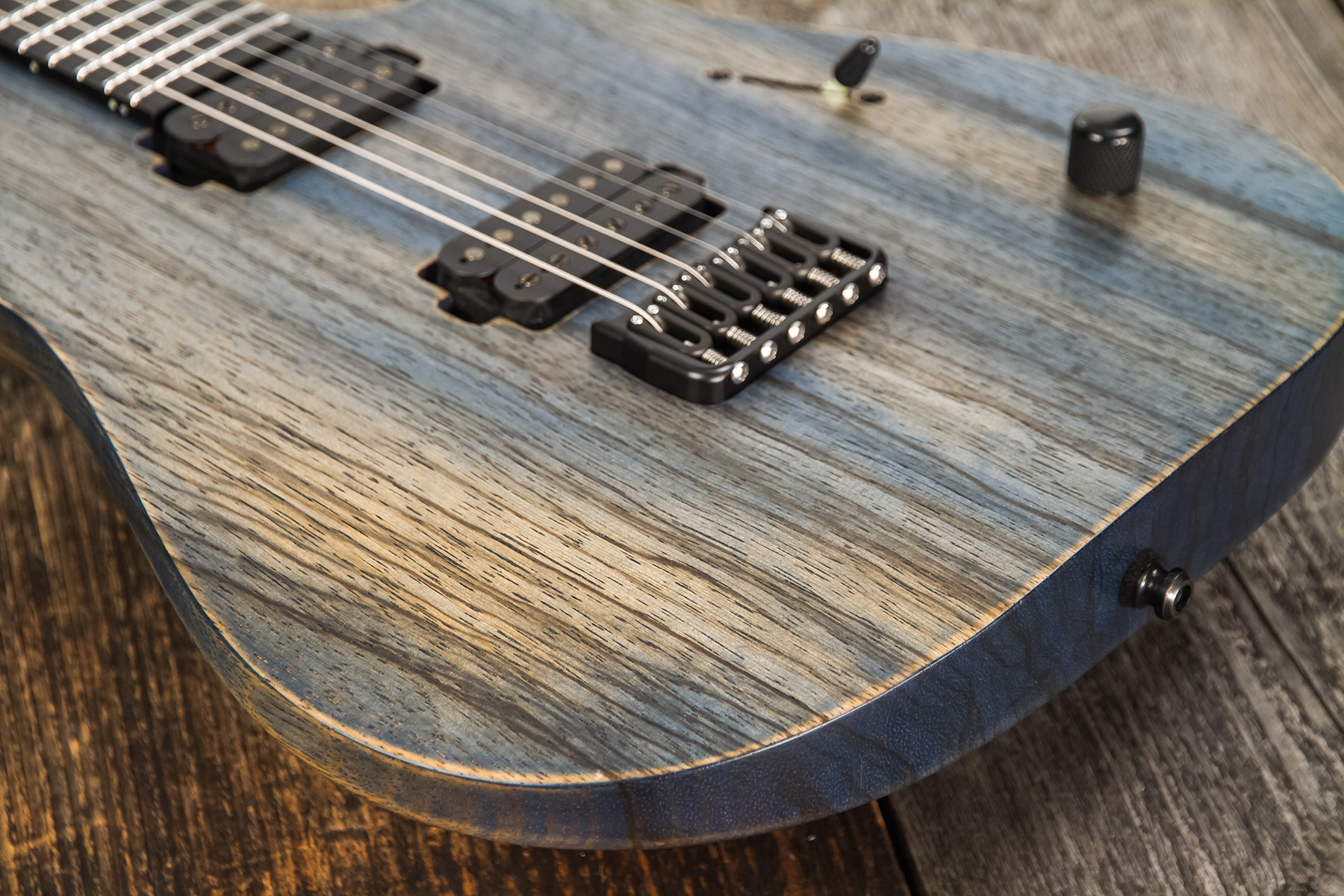 Mayones Guitars Duvell Bl 6 2h Seymour Duncan Ht Eb - Antique Blue - E-Gitarre aus Metall - Variation 3