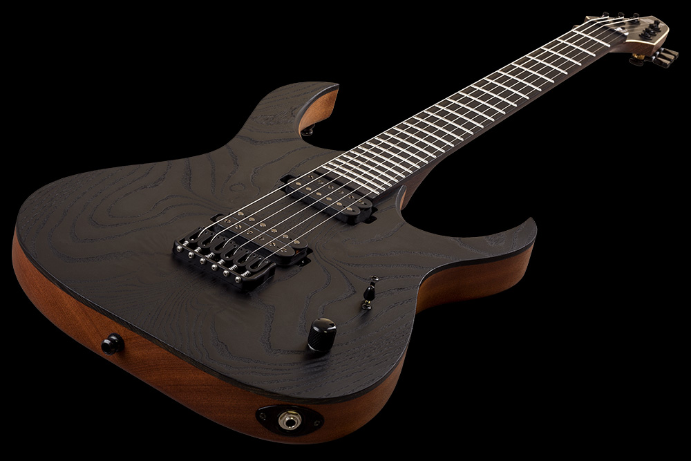 Mayones Guitars Duvell Elite Gothic 6 Hh Seymour Duncan Ht Eb - Gothic Black - E-Gitarre aus Metall - Variation 2