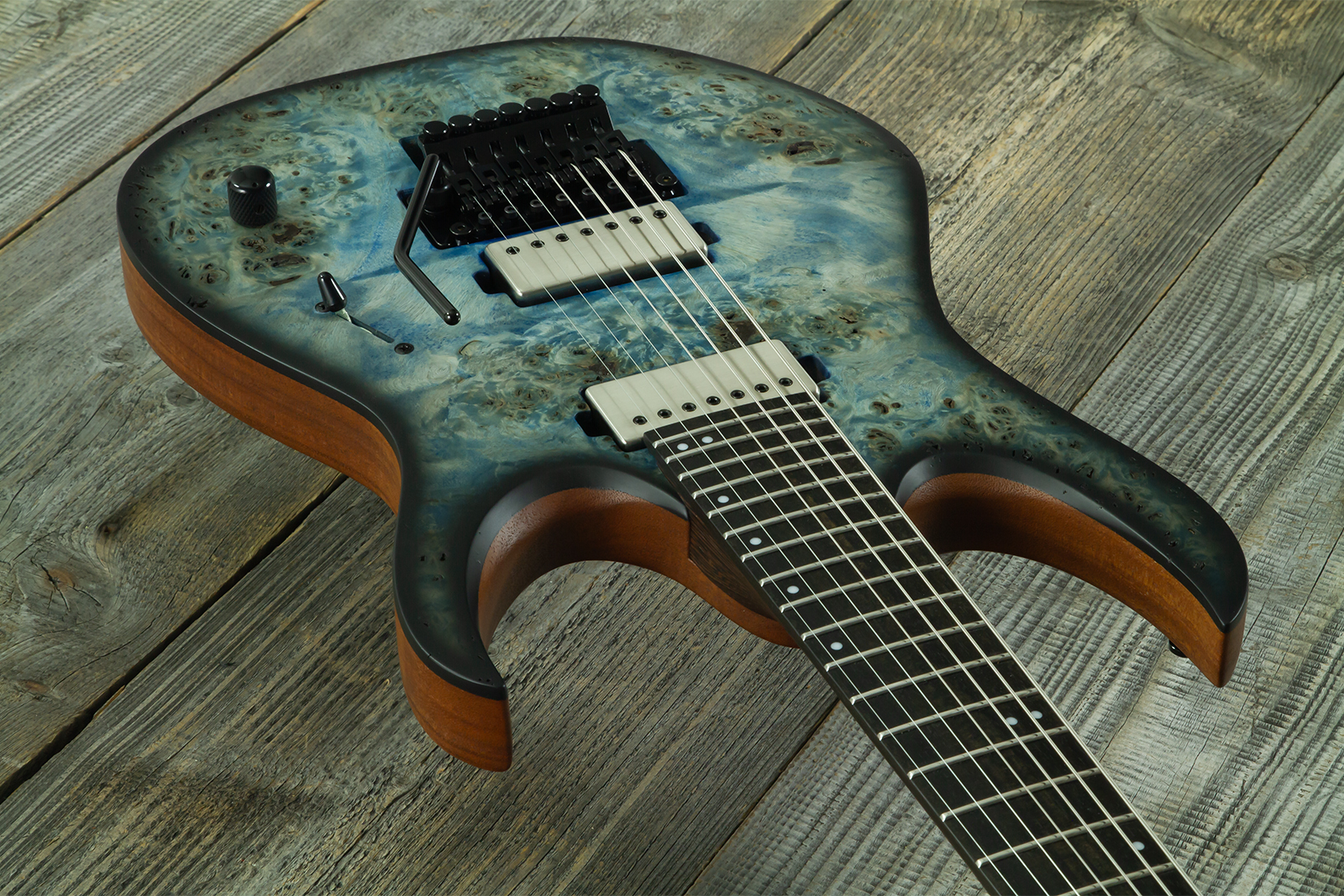 Mayones Guitars Duvell Elite Pro 7c Baryton 2h Velvetrone Fr Eb #df2511178 - Matt Ice Dragon - Bariton E-Gitarre - Variation 3