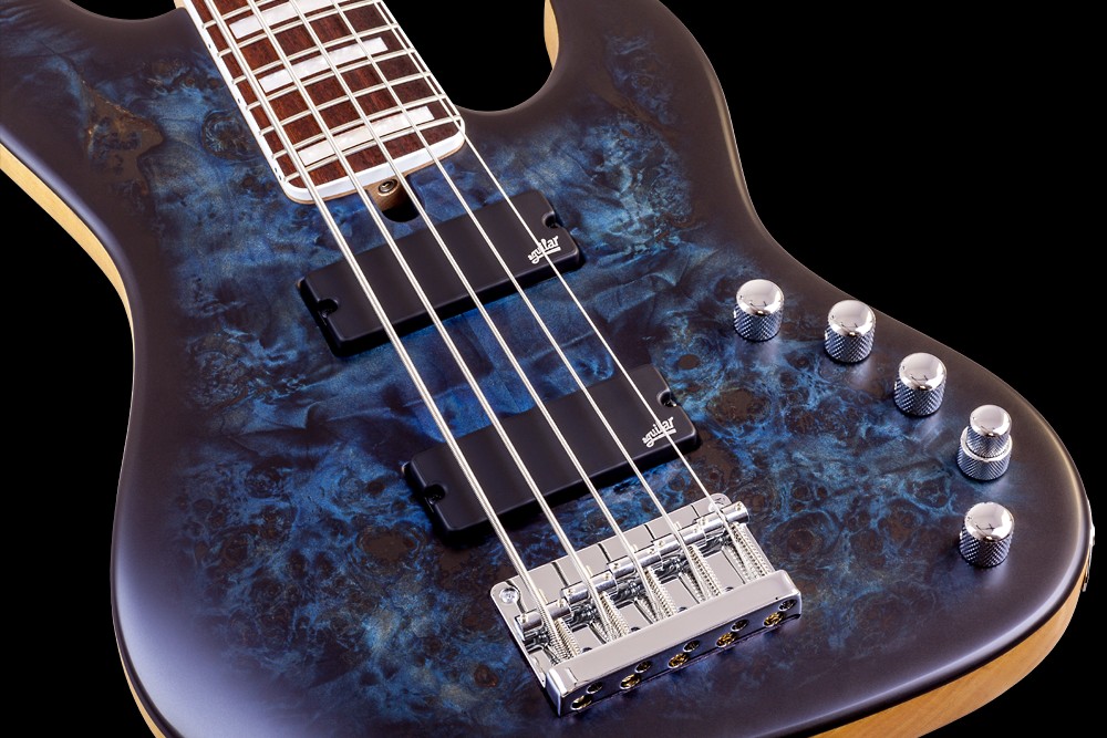 Mayones Guitars Federico Malaman Jabba Mala 5 Pf - Dirty Blue Burst - Solidbody E-bass - Variation 2