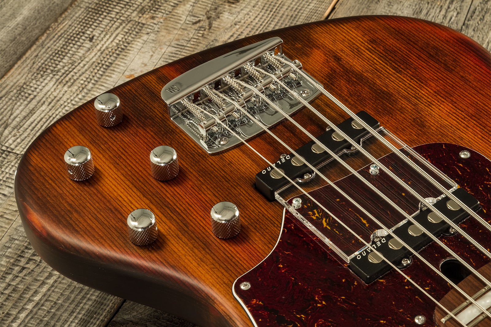 Mayones Guitars Hadrien Feraud Jabba 5c Active Pf - Antique Brown - Solidbody E-bass - Variation 9