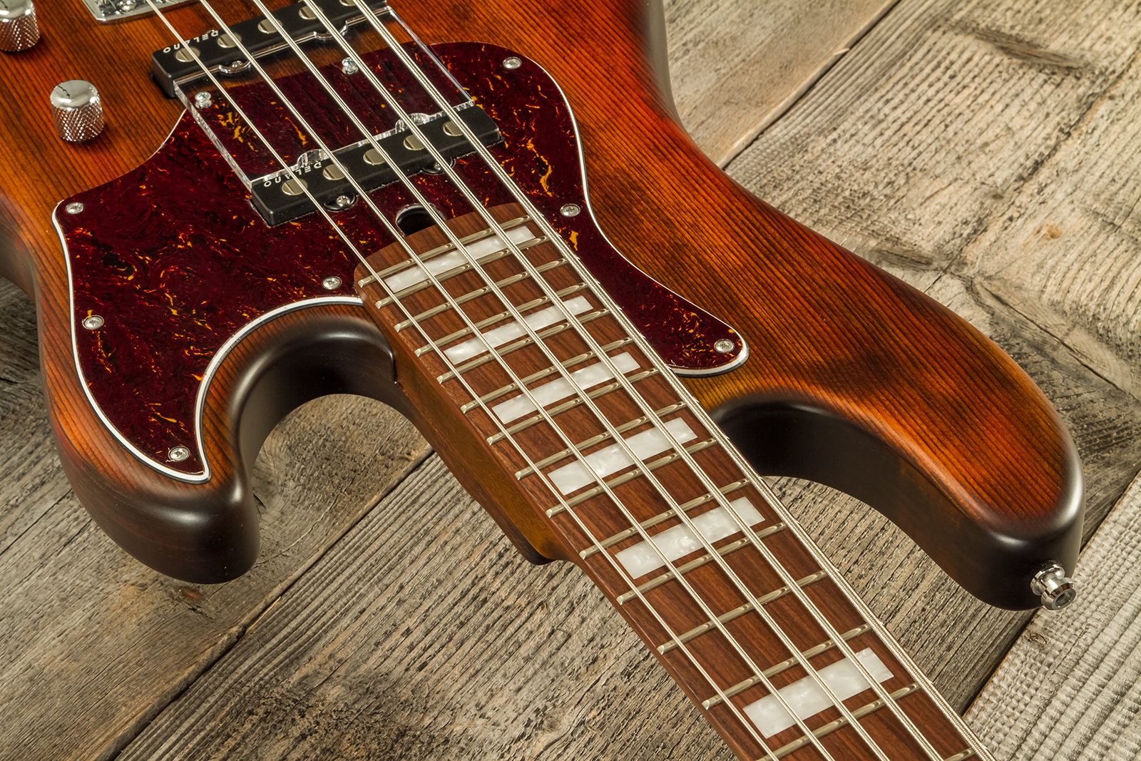 Mayones Guitars Hadrien Feraud Jabba 5c Active Pf - Antique Brown - Solidbody E-bass - Variation 10