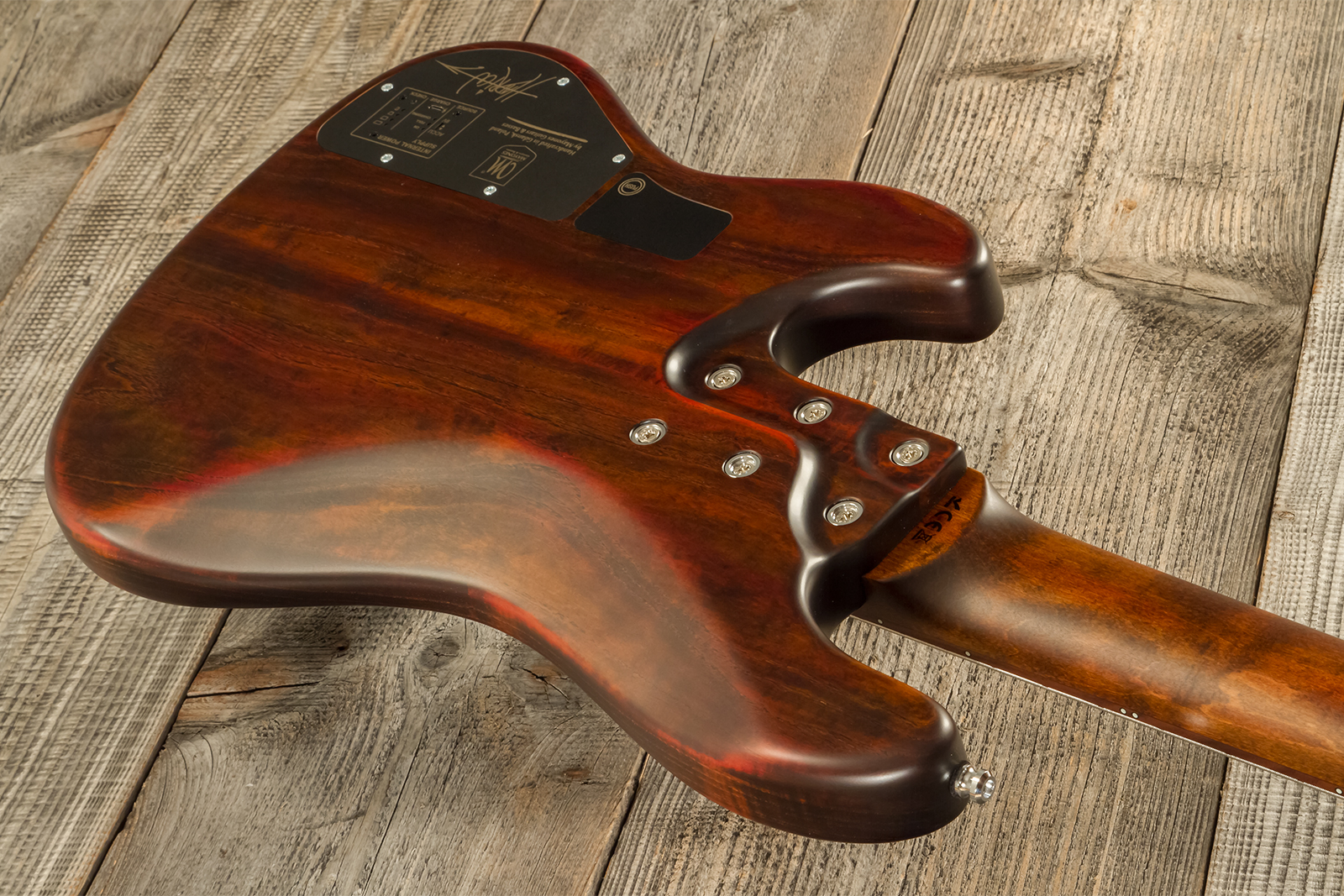 Mayones Guitars Hadrien Feraud Jabba 5c Active Pf - Antique Brown - Solidbody E-bass - Variation 12