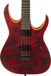 E-gitarre aus metall Mayones guitars Duvell Elite 6 #DF2301294 - Trans dirty red satine