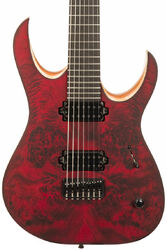 7-saitige e-gitarre Mayones guitars Duvell Elite 7 (TKO) - Dirty red satin