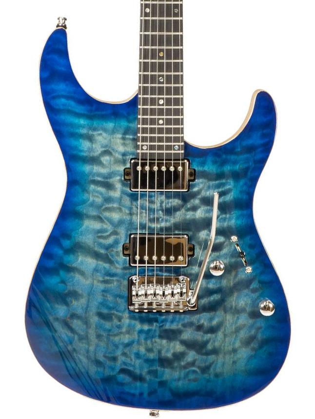 E-gitarre in str-form Mayones guitars Aquila Elite S 6 #AQ2210241 - Lagoon burst
