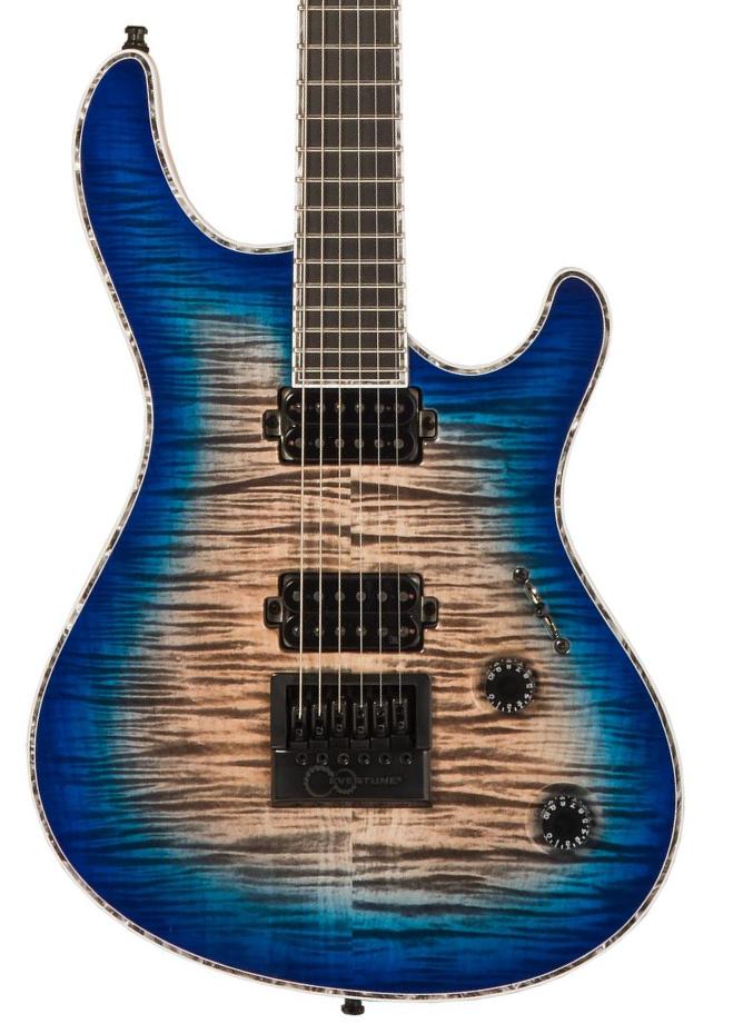 E-gitarre aus metall Mayones guitars Regius 4Ever 6 #RP2309275 - Jeans black 3-tone blue burst gloss