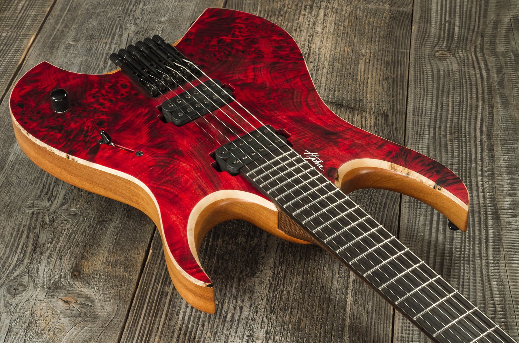 Mayones Guitars Hydra Elite 6 2h Seymour Duncan Ht Eb #hf2008335 - Dirty Red Satin - E-Gitarre aus Metall - Variation 2
