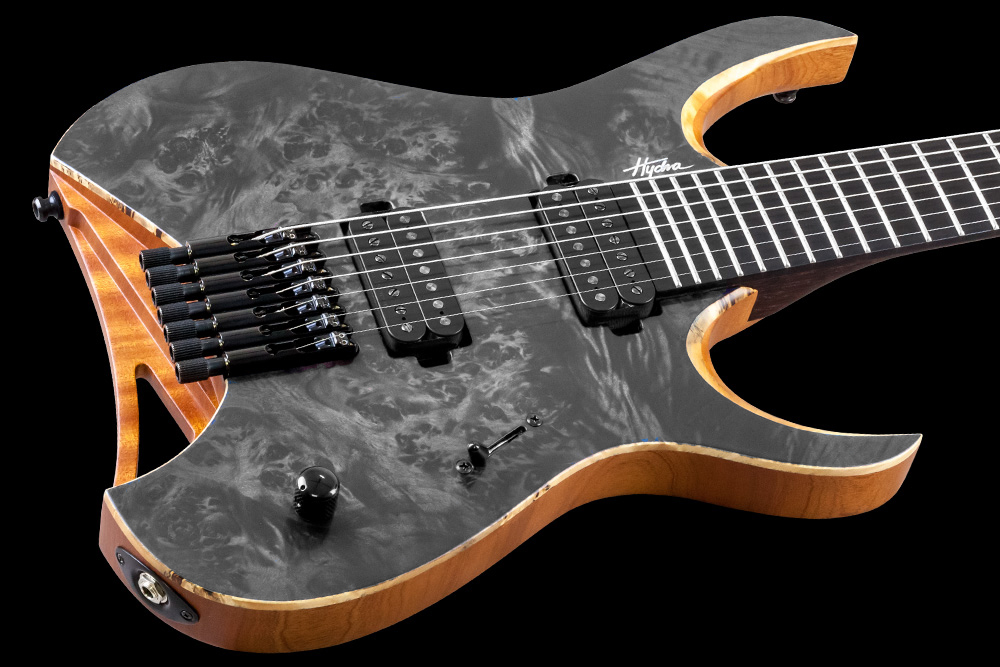 Mayones Guitars Hydra Elite 7 2h Seymour Duncan Ht Eb - Trans Graphite Satin - 7-saitige E-Gitarre - Variation 2