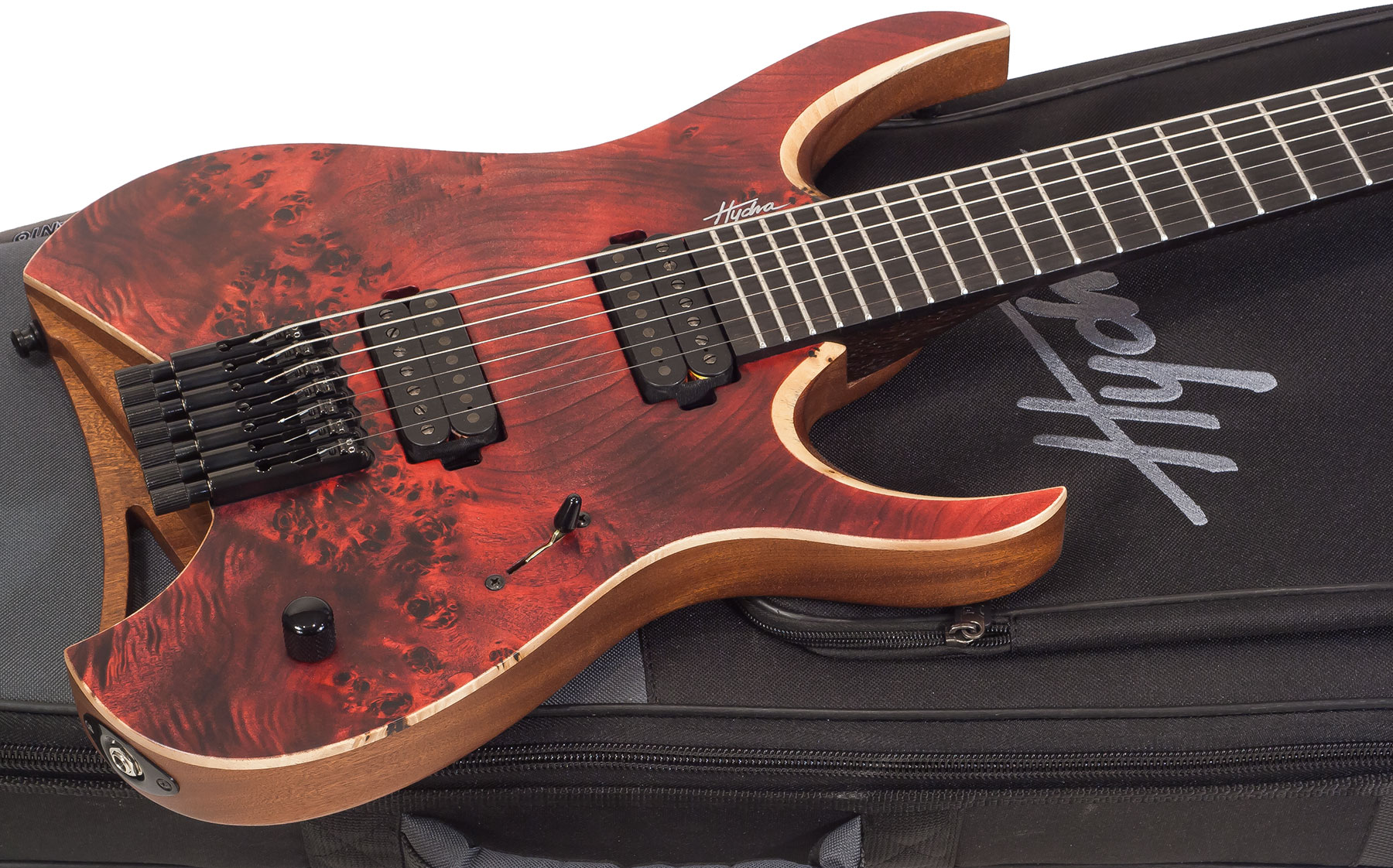 Mayones Guitars Hydra Elite 7 2h Seymour Duncan Ht Eb - Dirty Red Satin - 7-saitige E-Gitarre - Variation 1