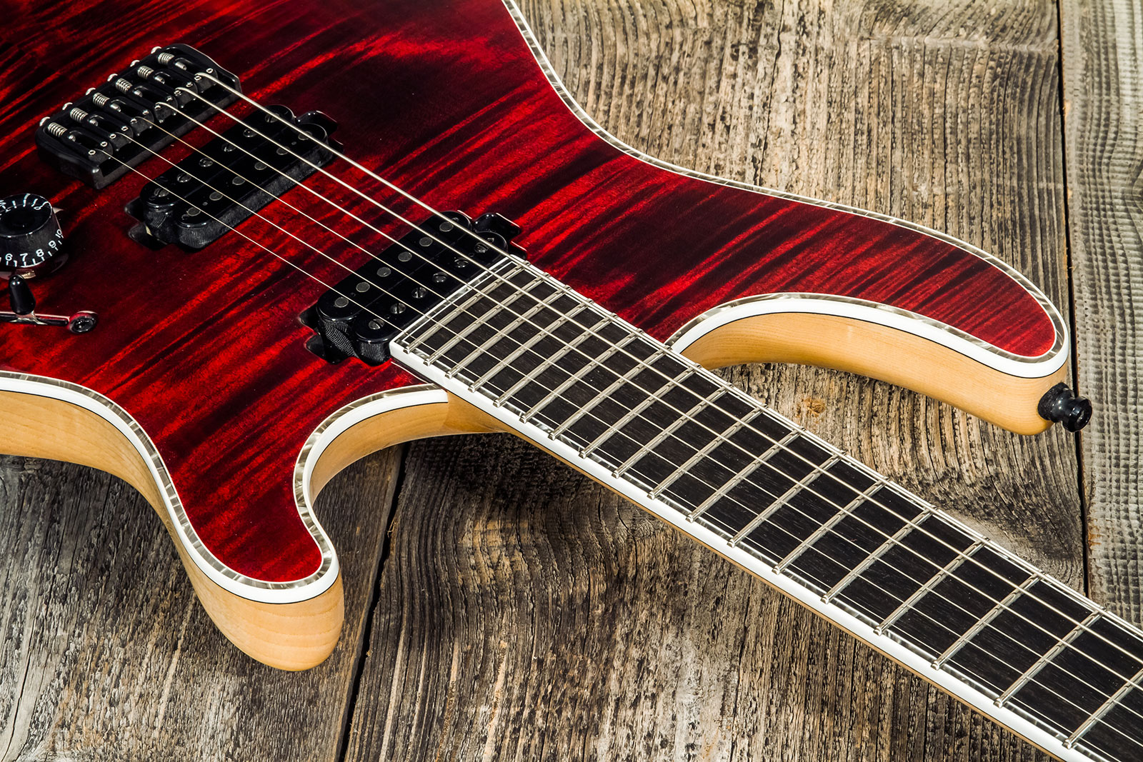 Mayones Guitars Regius 6 Ash 2h Tko Ht Eb #rf2203440 - Dirty Red Burst - E-Gitarre in Str-Form - Variation 3