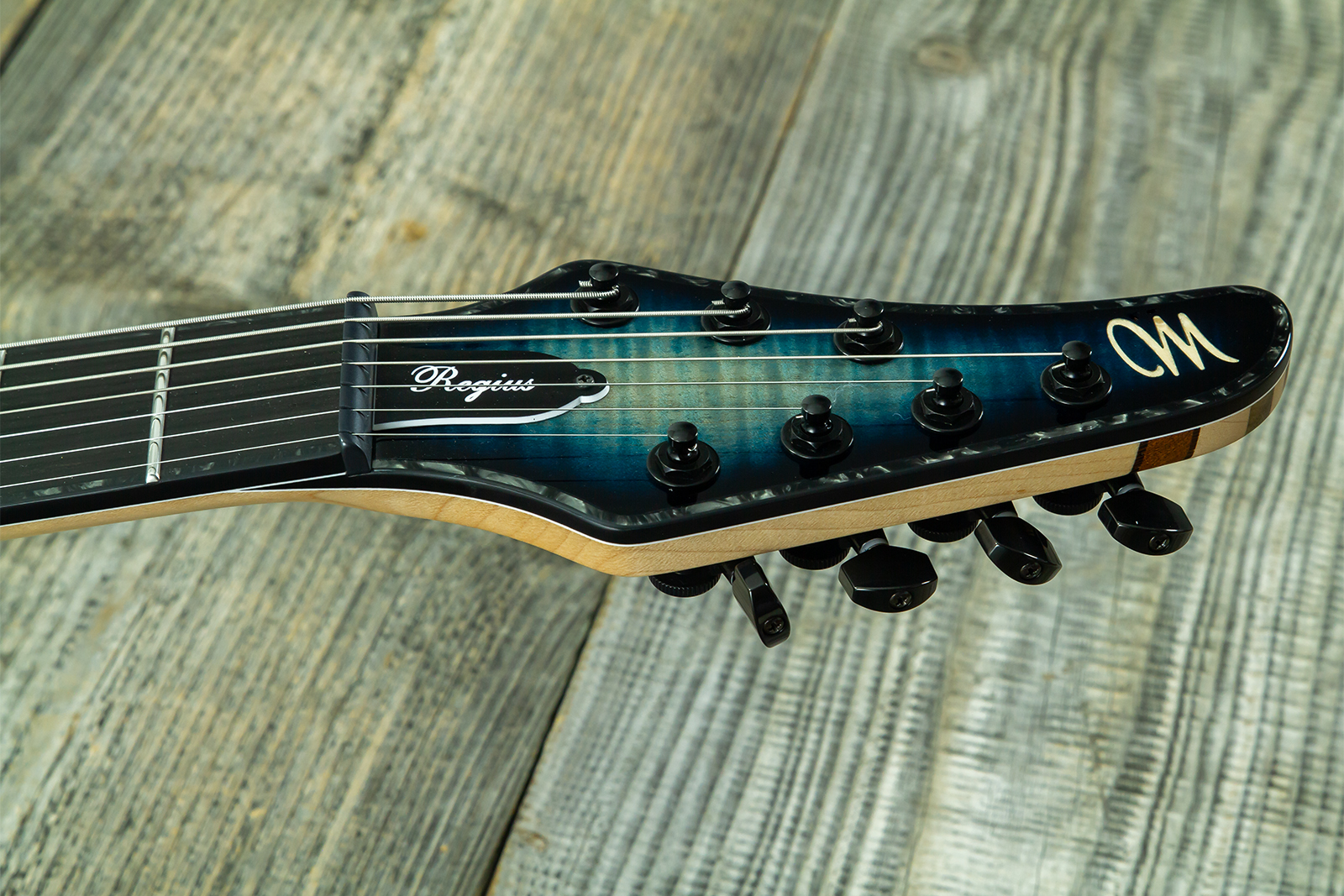 Mayones Guitars Regius 7c Baryton 2h Velvetrone Ht Eb #rf2510186 - Turquoise Iris - Bariton E-Gitarre - Variation 7